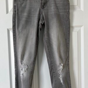 Old Navy Distressed Charcoal Skinny Jeans
